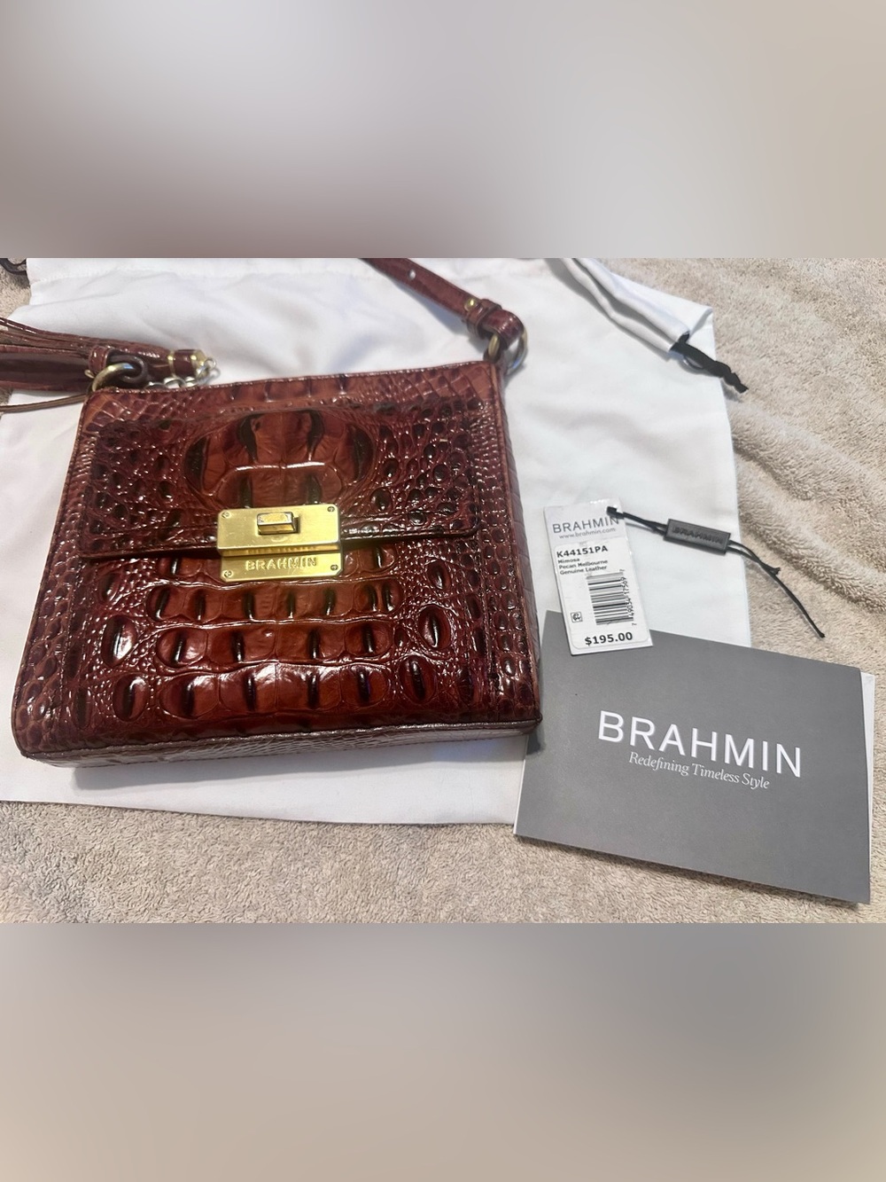 Brahmin Mimosa pecan Melbourne crossbody bag